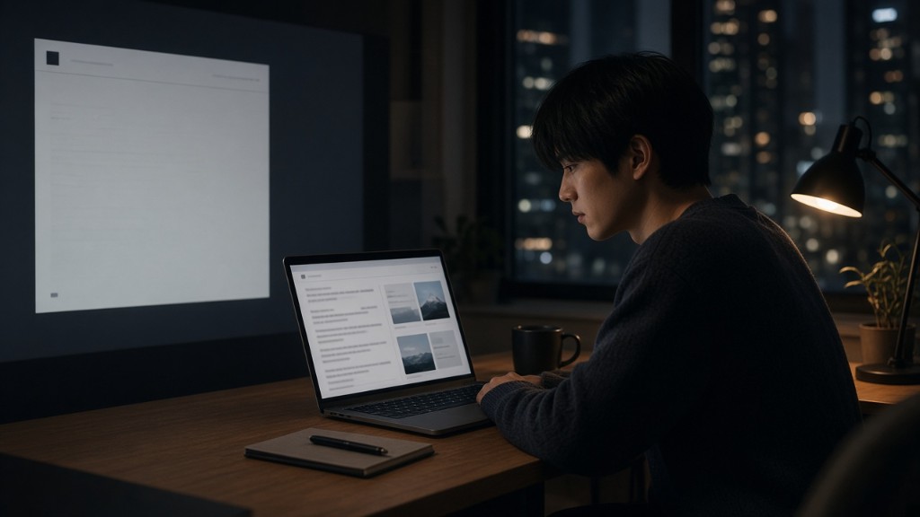 人が来ない白い自分のサイトと、検索や広告の光が集まる大手サイトを見比べている人